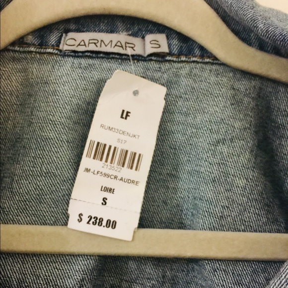 New! LF/Carmar destroyed cropped denim jacket NWT - Picture 3 of 3